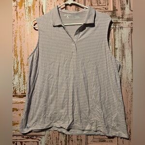 Antigua Gray Striped Tank Top
